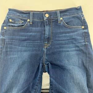 7 For All Mankind Women’s High-waist ankle skinny  Jeans in Dark Blue Size 30